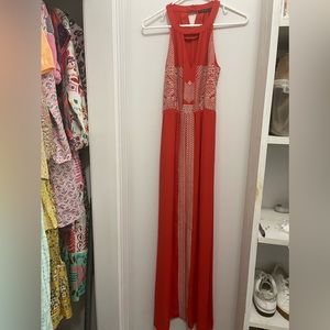 Thml orange embroidered dress